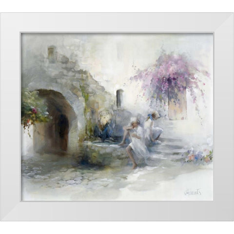 Teen-agers White Modern Wood Framed Art Print by Haenraets, Willem