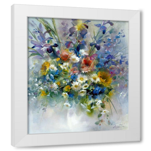 Floral impression White Modern Wood Framed Art Print by Haenraets, Willem