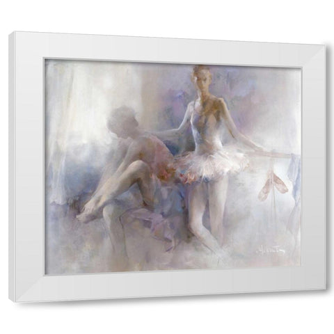 Ballet-girls White Modern Wood Framed Art Print by Haenraets, Willem