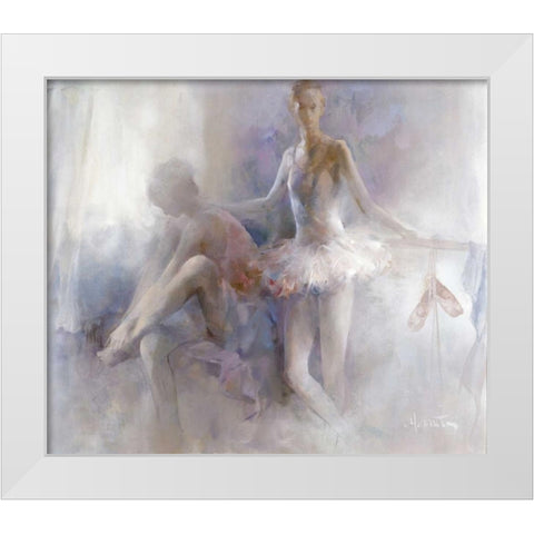 Ballet-girls White Modern Wood Framed Art Print by Haenraets, Willem