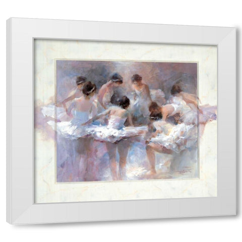 Ballarinas White Modern Wood Framed Art Print by Haenraets, Willem