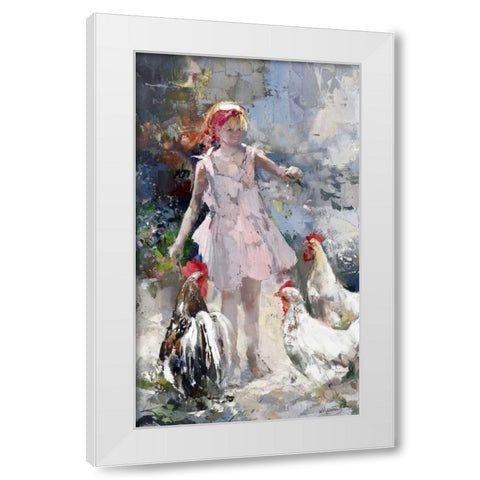 Feathered friends White Modern Wood Framed Art Print by Haenraets, Willem