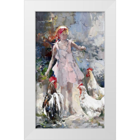 Feathered friends White Modern Wood Framed Art Print by Haenraets, Willem