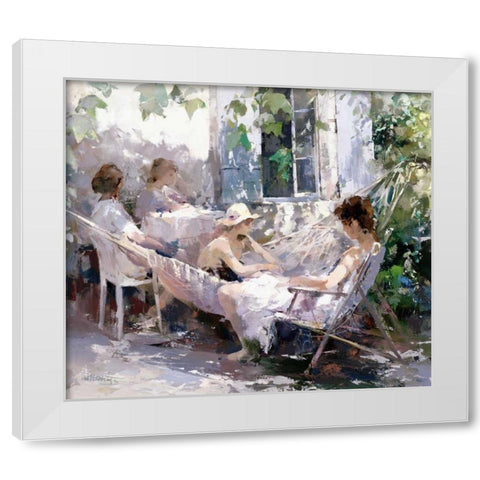 Tell me a story White Modern Wood Framed Art Print by Haenraets, Willem