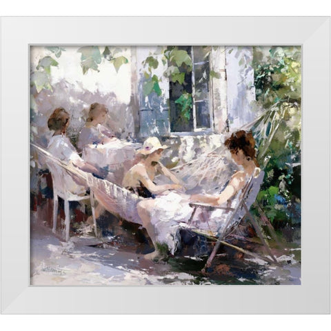 Tell me a story White Modern Wood Framed Art Print by Haenraets, Willem