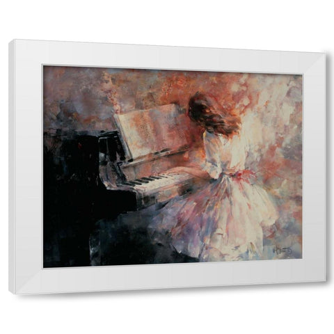 Romantic rhythm White Modern Wood Framed Art Print by Haenraets, Willem