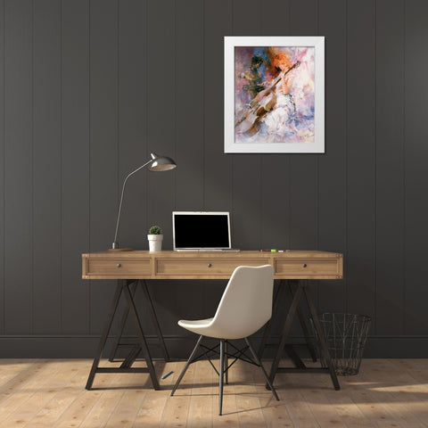 Musical moments White Modern Wood Framed Art Print by Haenraets, Willem