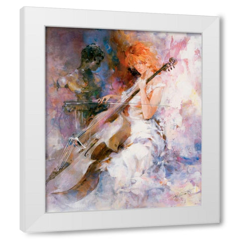 Musical moments White Modern Wood Framed Art Print by Haenraets, Willem