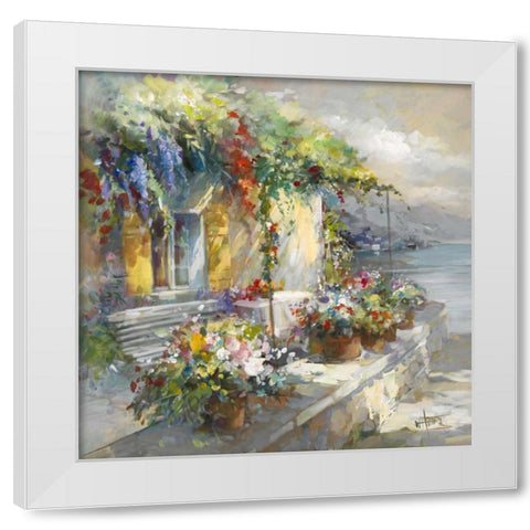 Veranda at sea White Modern Wood Framed Art Print by Haenraets, Willem
