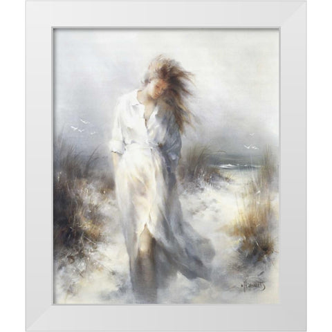 Dreamy White Modern Wood Framed Art Print by Haenraets, Willem