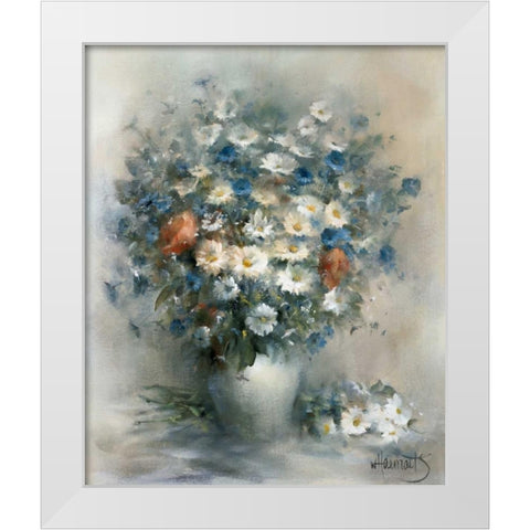 Flower bouquet White Modern Wood Framed Art Print by Haenraets, Willem