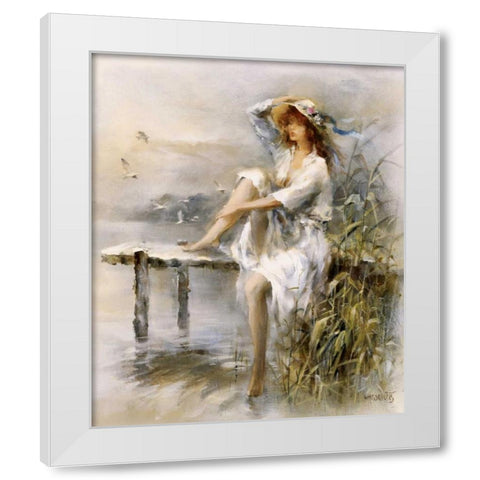 Waterside White Modern Wood Framed Art Print by Haenraets, Willem