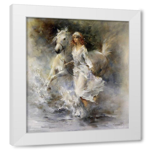 Cool breeze White Modern Wood Framed Art Print by Haenraets, Willem