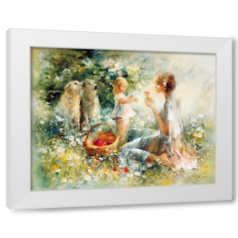 Picnic White Modern Wood Framed Art Print by Haenraets, Willem