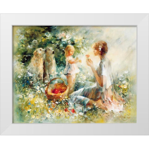 Picnic White Modern Wood Framed Art Print by Haenraets, Willem