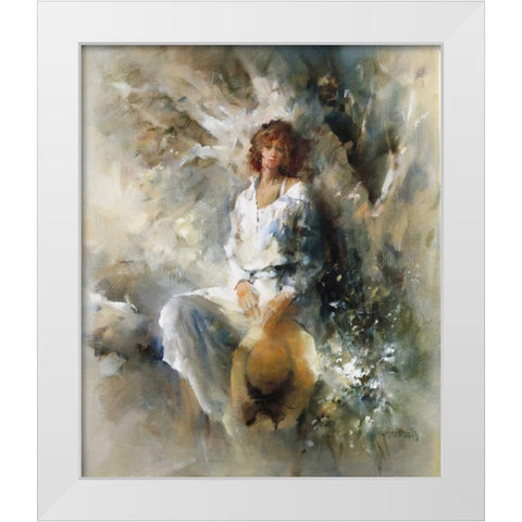 Freedom White Modern Wood Framed Art Print by Haenraets, Willem