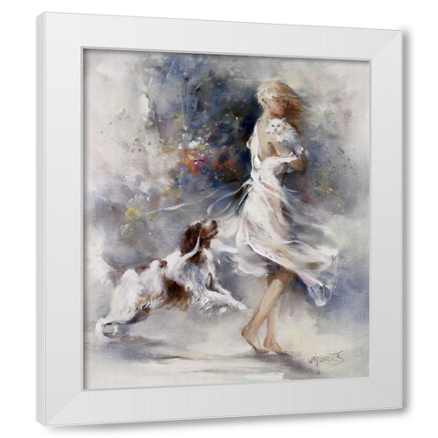 Rivalry White Modern Wood Framed Art Print by Haenraets, Willem