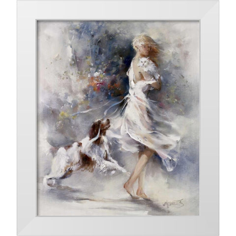 Rivalry White Modern Wood Framed Art Print by Haenraets, Willem
