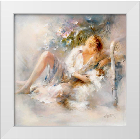 Gentle White Modern Wood Framed Art Print by Haenraets, Willem
