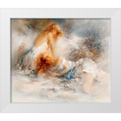 Tender White Modern Wood Framed Art Print by Haenraets, Willem