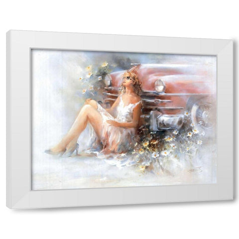 Relax White Modern Wood Framed Art Print by Haenraets, Willem