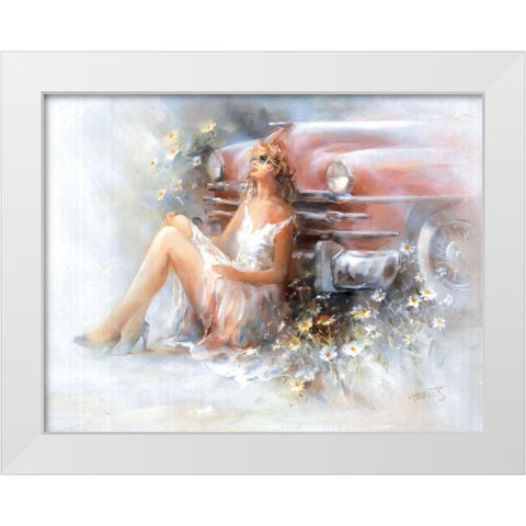 Relax White Modern Wood Framed Art Print by Haenraets, Willem