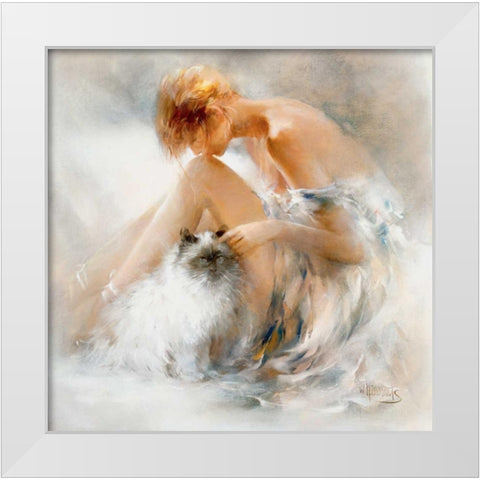 Desire White Modern Wood Framed Art Print by Haenraets, Willem