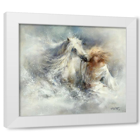 Scene in water White Modern Wood Framed Art Print by Haenraets, Willem