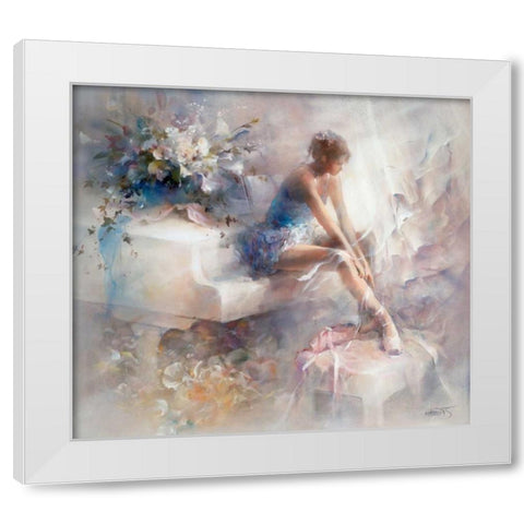 Melodies White Modern Wood Framed Art Print by Haenraets, Willem