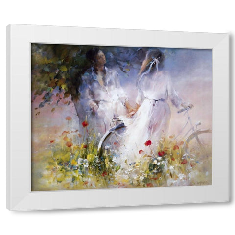 Just the two of us White Modern Wood Framed Art Print by Haenraets, Willem