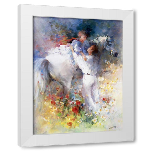 Embraceable you White Modern Wood Framed Art Print by Haenraets, Willem