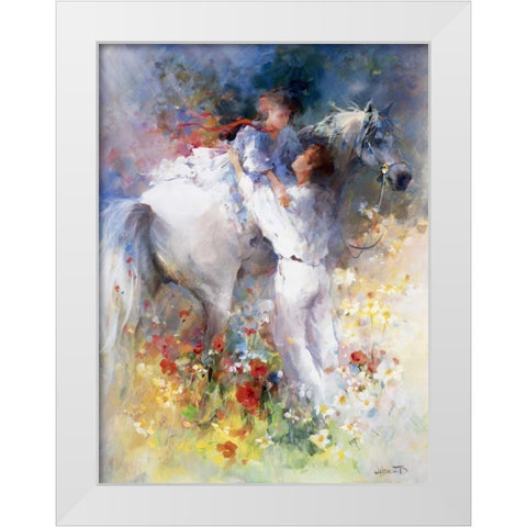 Embraceable you White Modern Wood Framed Art Print by Haenraets, Willem