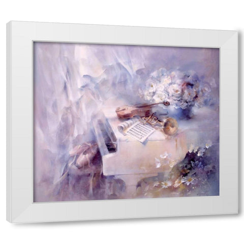Like a song White Modern Wood Framed Art Print by Haenraets, Willem