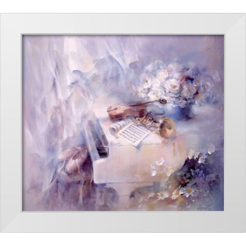 Like a song White Modern Wood Framed Art Print by Haenraets, Willem
