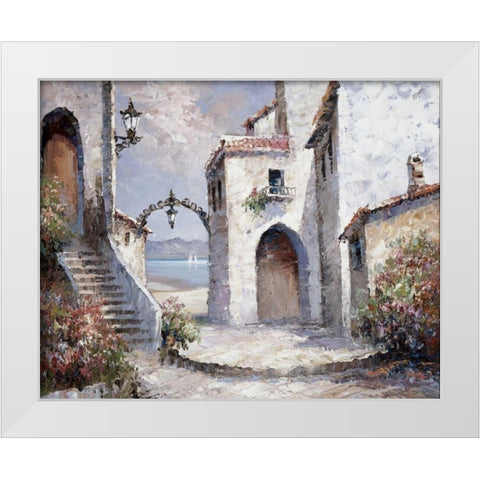 By the sea White Modern Wood Framed Art Print by Roelofs, Wouter