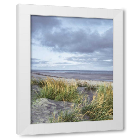 Sand dunes and grass, West wittering beach, UK White Modern Wood Framed Art Print by Frank, Assaf
