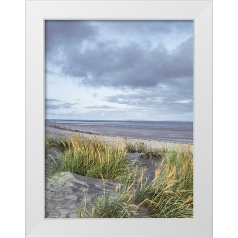 Sand dunes and grass, West wittering beach, UK White Modern Wood Framed Art Print by Frank, Assaf