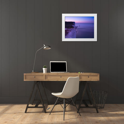 Beachy Head at dawn White Modern Wood Framed Art Print by Frank, Assaf