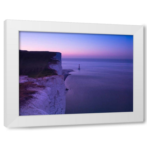 Beachy Head at dawn White Modern Wood Framed Art Print by Frank, Assaf