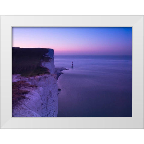 Beachy Head at dawn White Modern Wood Framed Art Print by Frank, Assaf