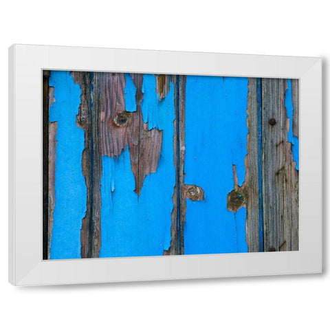 Paint on old door surface White Modern Wood Framed Art Print by Frank, Assaf