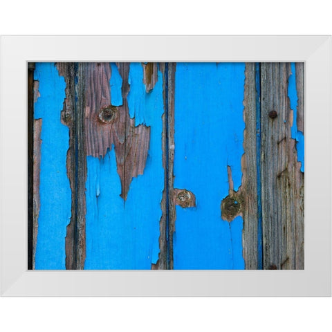 Paint on old door surface White Modern Wood Framed Art Print by Frank, Assaf