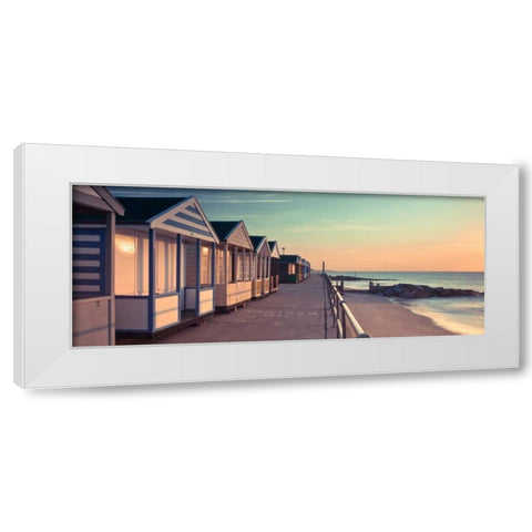 Tranquil beach White Modern Wood Framed Art Print by Frank, Assaf