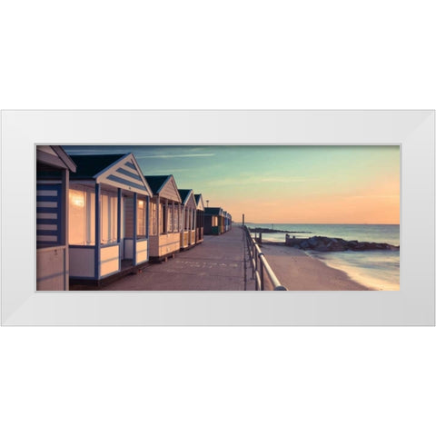Tranquil beach White Modern Wood Framed Art Print by Frank, Assaf