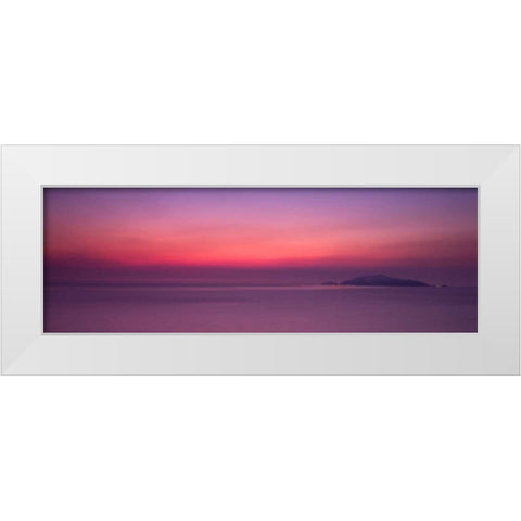 Sunset over the sea White Modern Wood Framed Art Print by Frank, Assaf
