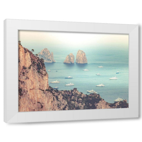 Faraglioni Cliffs-Capri,Italy White Modern Wood Framed Art Print by Frank, Assaf