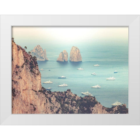 Faraglioni Cliffs-Capri,Italy White Modern Wood Framed Art Print by Frank, Assaf