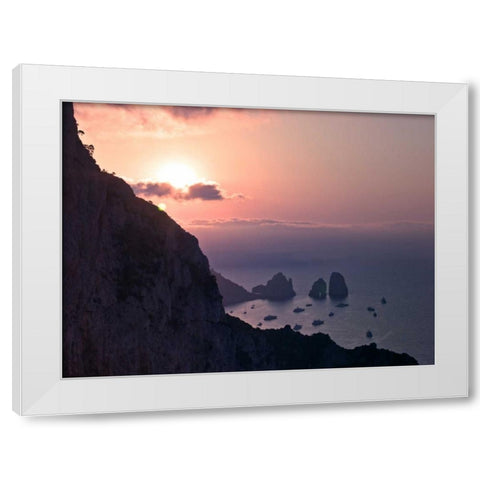 Tranquil beach White Modern Wood Framed Art Print by Frank, Assaf