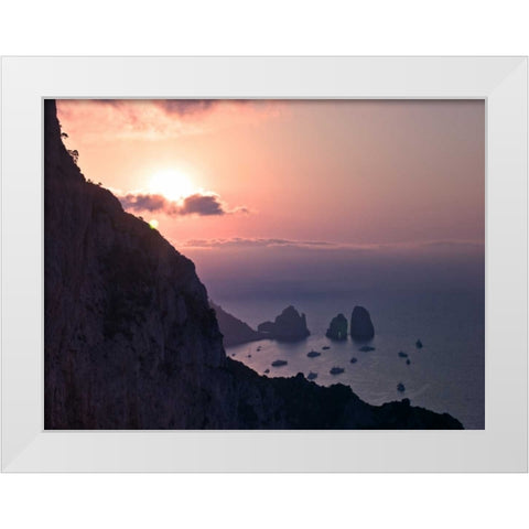 Tranquil beach White Modern Wood Framed Art Print by Frank, Assaf
