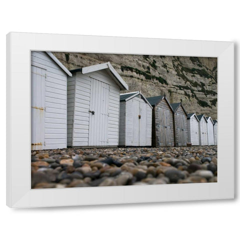 Beach huts, Dorset , UK White Modern Wood Framed Art Print by Frank, Assaf